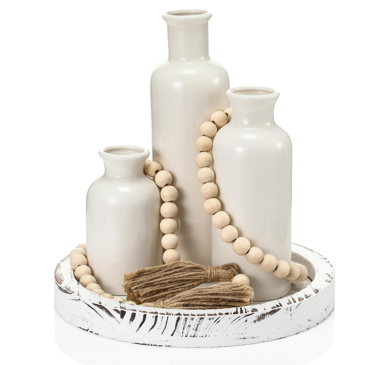 5 Pcs Coffee Table Decor Set White - Tiangrid Official Imagery - 1