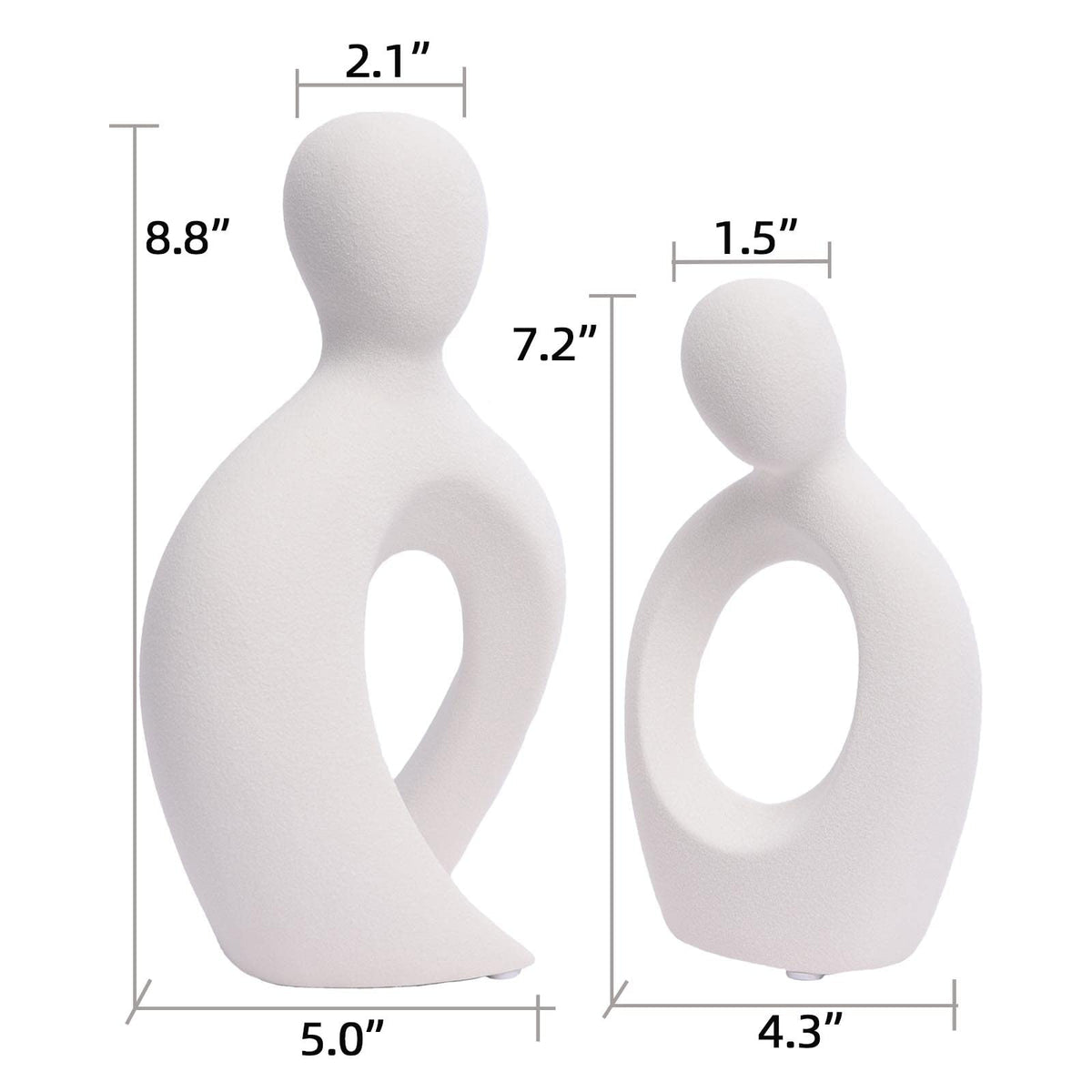 Ceramic Couple Statues for Home Decor Abstract Lover - Quoowiit Official Imagery - 4