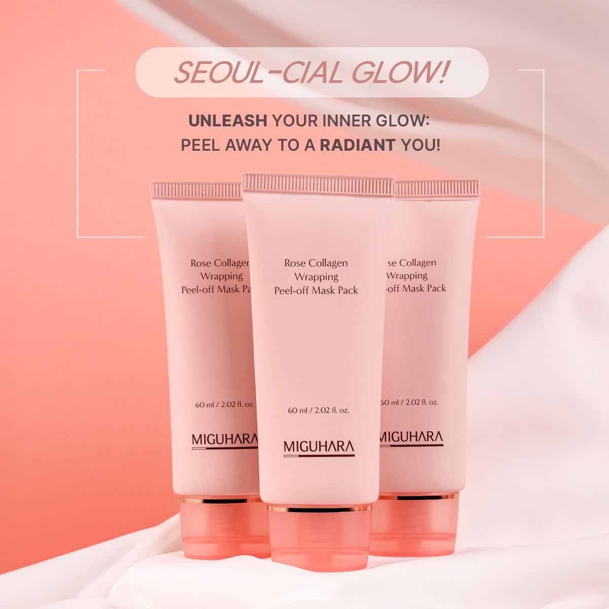 MIGUHARA Collagen Rose Wrapping Peel Off Mask | Pore Minimizer & Glass Skin Glow | Vegan Korean Face Mask with French Rosa Centifolia Flower Extract, Firming & Dullness Care, 2.02 fl.oz - MIGUHARA Official Product View 8