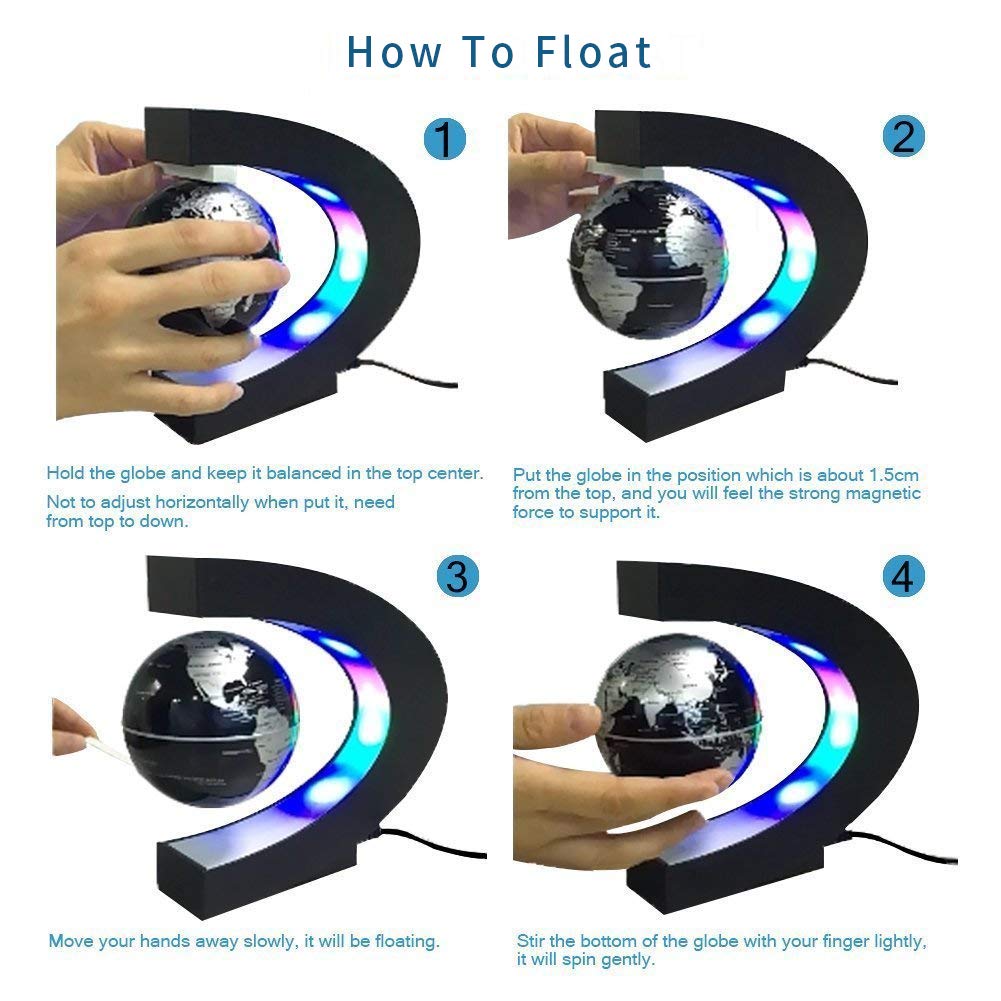 Senders Floating Globe with LED Lights C Shape Magnetic - Senders Official Imagery - 5