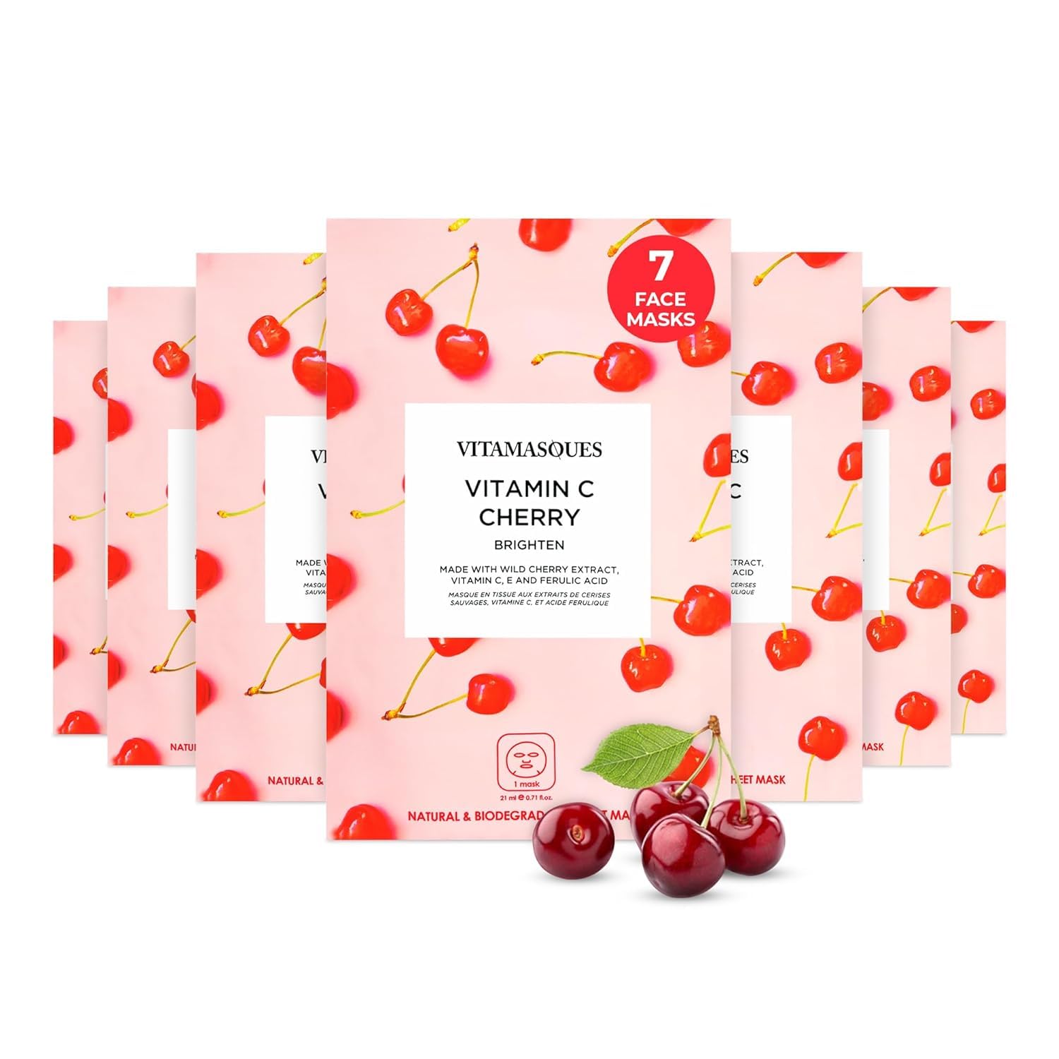 Vitamasques Korean Face Mask Set, 7-Pack Juicy Collection - Vitamasques