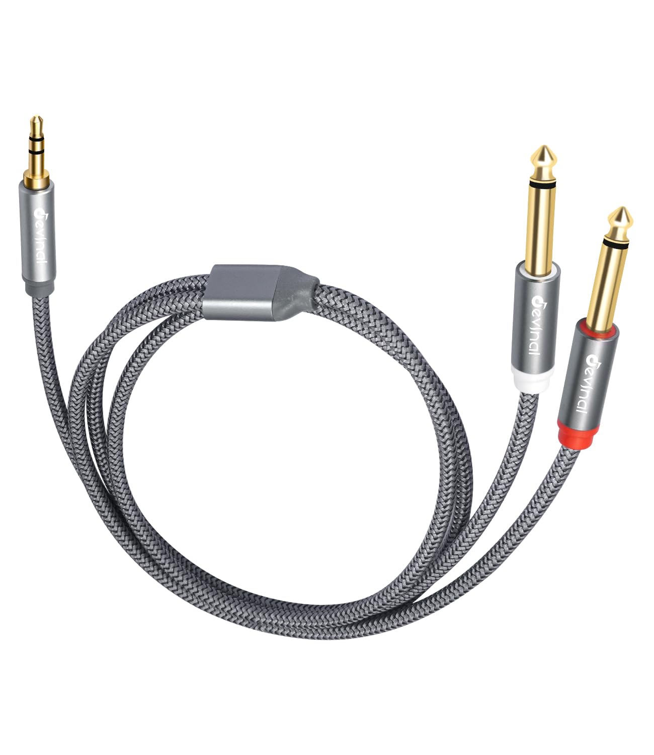 Devinal 3.5mm TRS to Dual 6.35mm TS Mono Audio Cable, 3.3FT, Brai by Devinal - Angle View 10