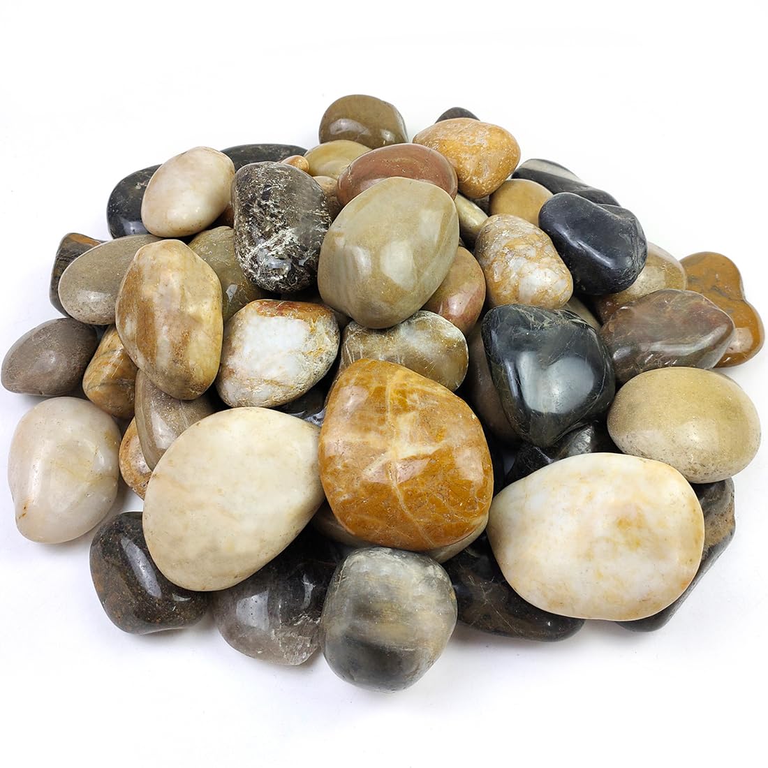20lbs Large River Rocks for Landscaping 3 4 Mixed Color - YISZM Official Imagery - 2