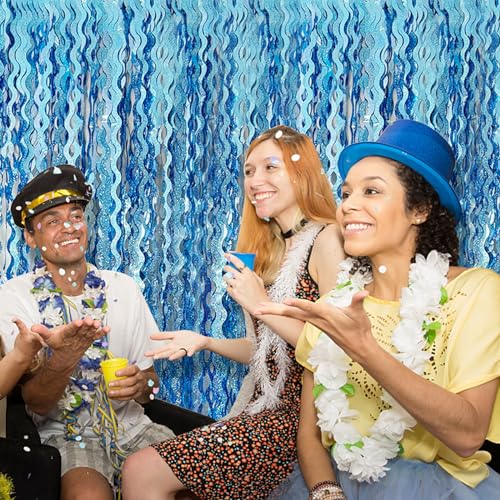 Tinsel Foil Fringe Curtains Wavy Backdrop for Parties Sparkle - Product Imagery