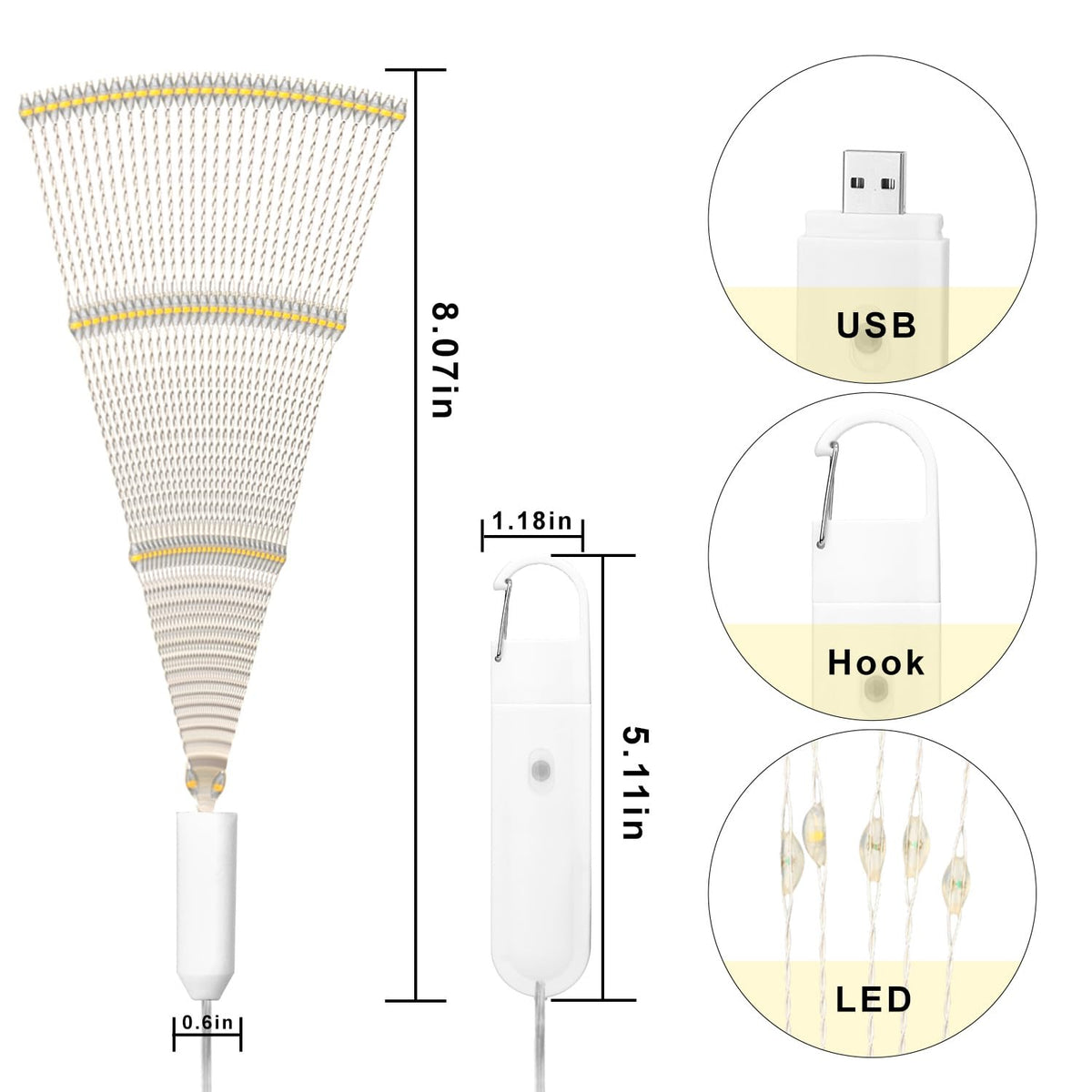 120LED Firework Lights Rechargeable Hanging Likes Star Fairy - ACALEPH Official Imagery - 5