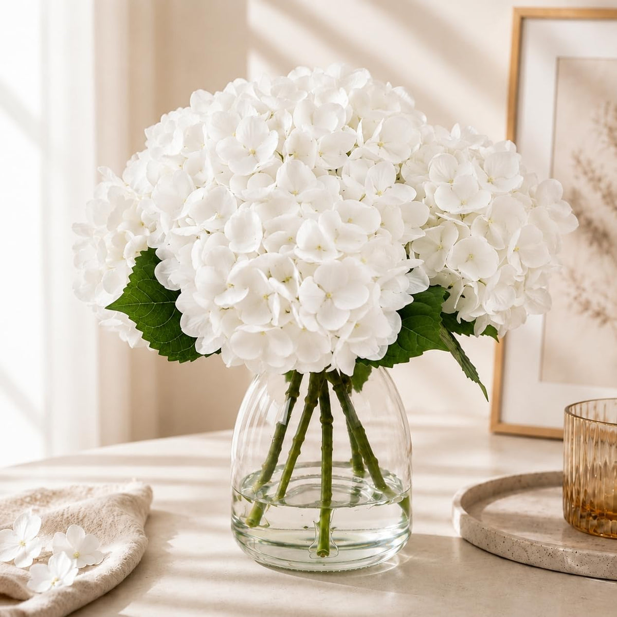 Hydrangea Artificial Flowers in Vase Fake Flowers for Home - FLEURIFI Official Imagery - 1
