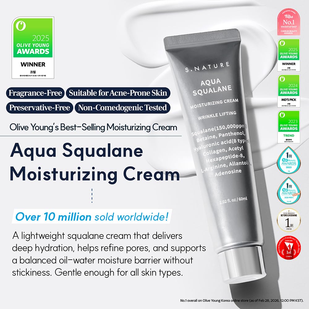 S.NATURE Pore Refining Moisturizer for Dry & Sensitive Skin – Squalane - S.NATURE Official Product View 3