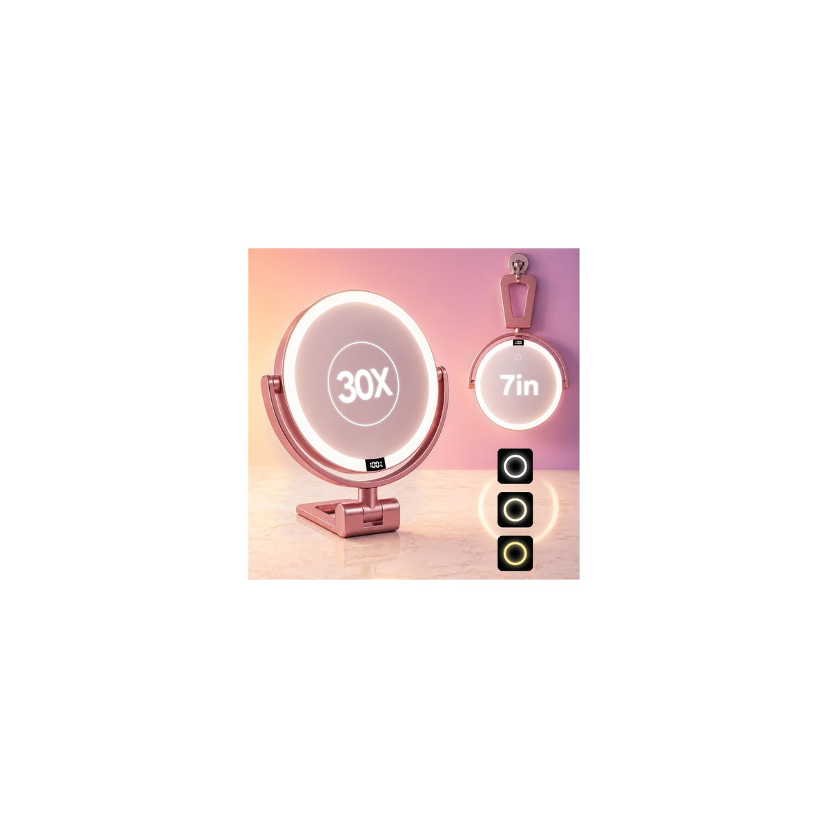 1X 30X Makeup Mirror with Lights Magnifying Mirror - ELYYSORA Official Imagery - 1
