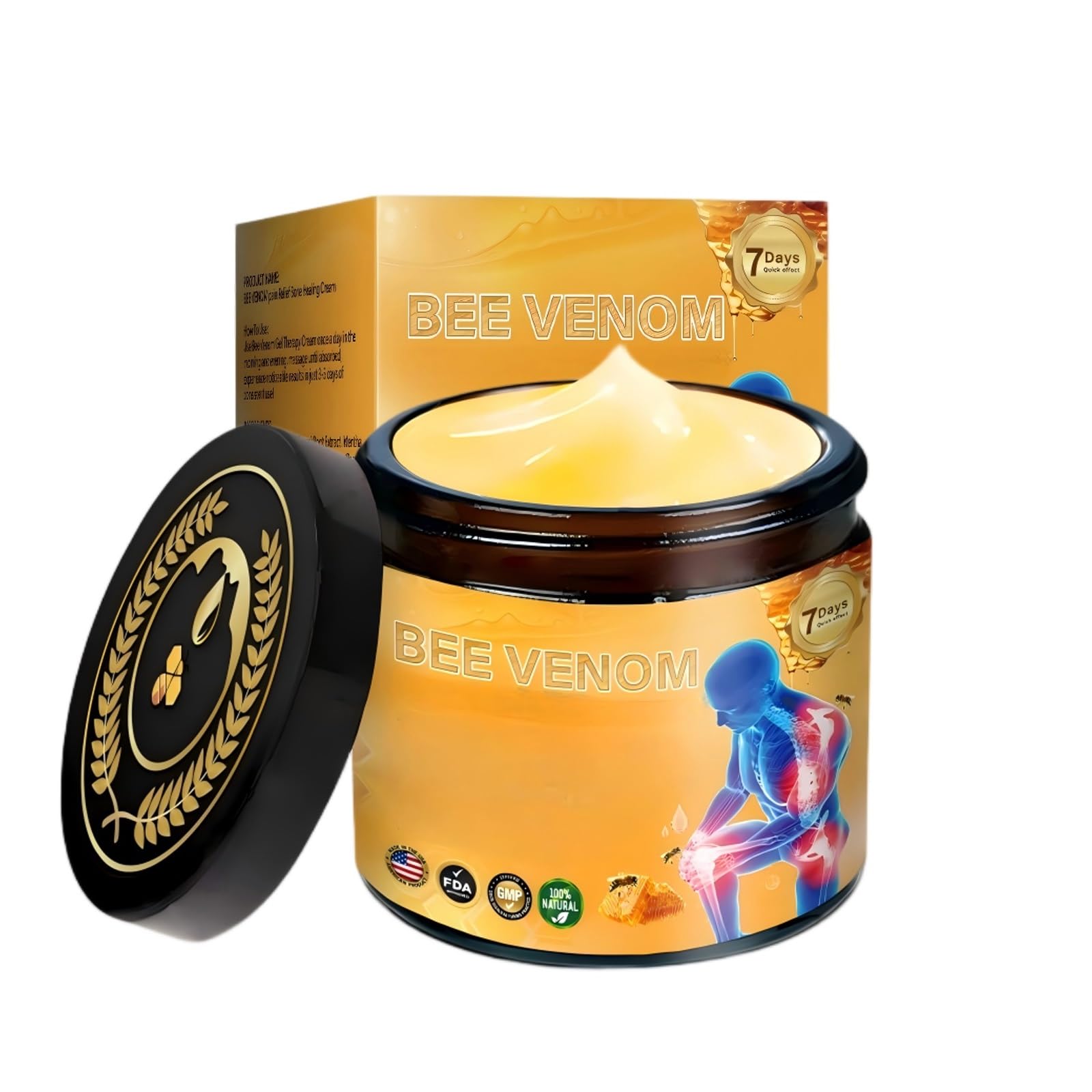 Bee Venom Joint and Bone Cream, Bee Venom Relief Joint Cream for Knee, Neck, Back, Hands, Feet Massage Soothing Joint Care.