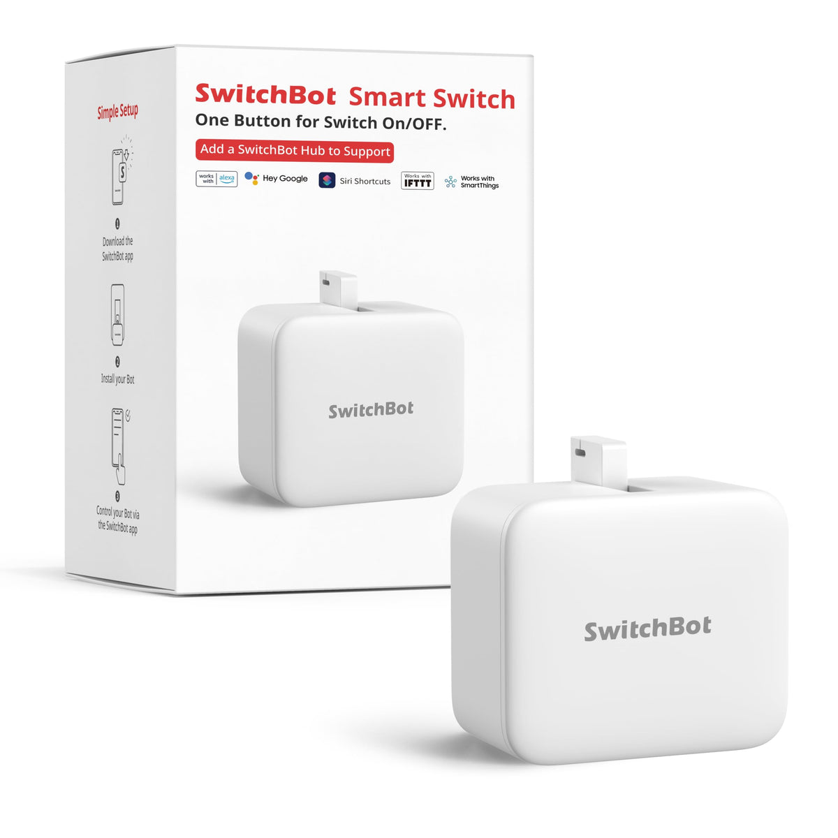 SwitchBot Rechargeable Smart Switch Button Pusher Fingerbot - SwitchBot Official Imagery - 1