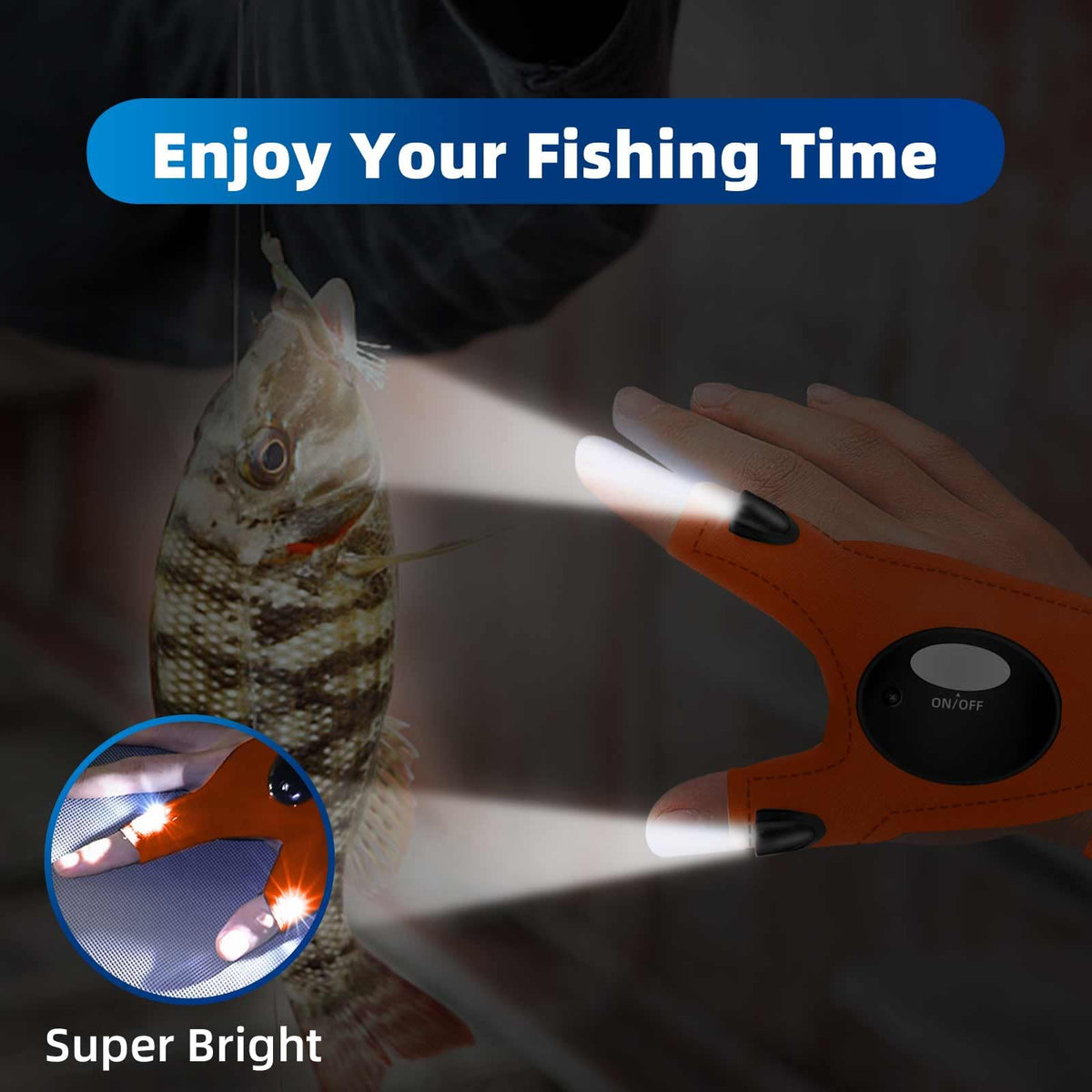MOIPEJO LED Flashlight Gloves Gifts for Men Dad Him - MOIPEJO Official Imagery - 5