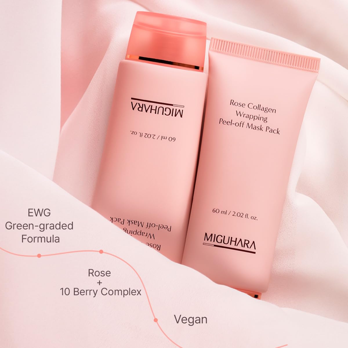 MIGUHARA Collagen Rose Wrapping Peel Off Mask | Pore Minimizer & Glass Skin Glow | Vegan Korean Face Mask with French Rosa Centifolia Flower Extract, Firming & Dullness Care, 2.02 fl.oz - MIGUHARA Official Product View 9