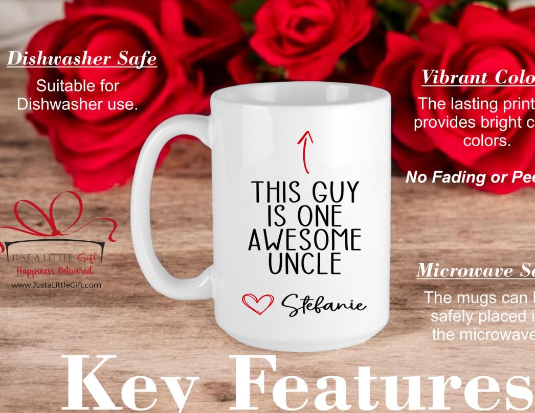 Handmade This Guy Is One Awesome Uncle Coffee Mug, Personalized Gift f - View 5