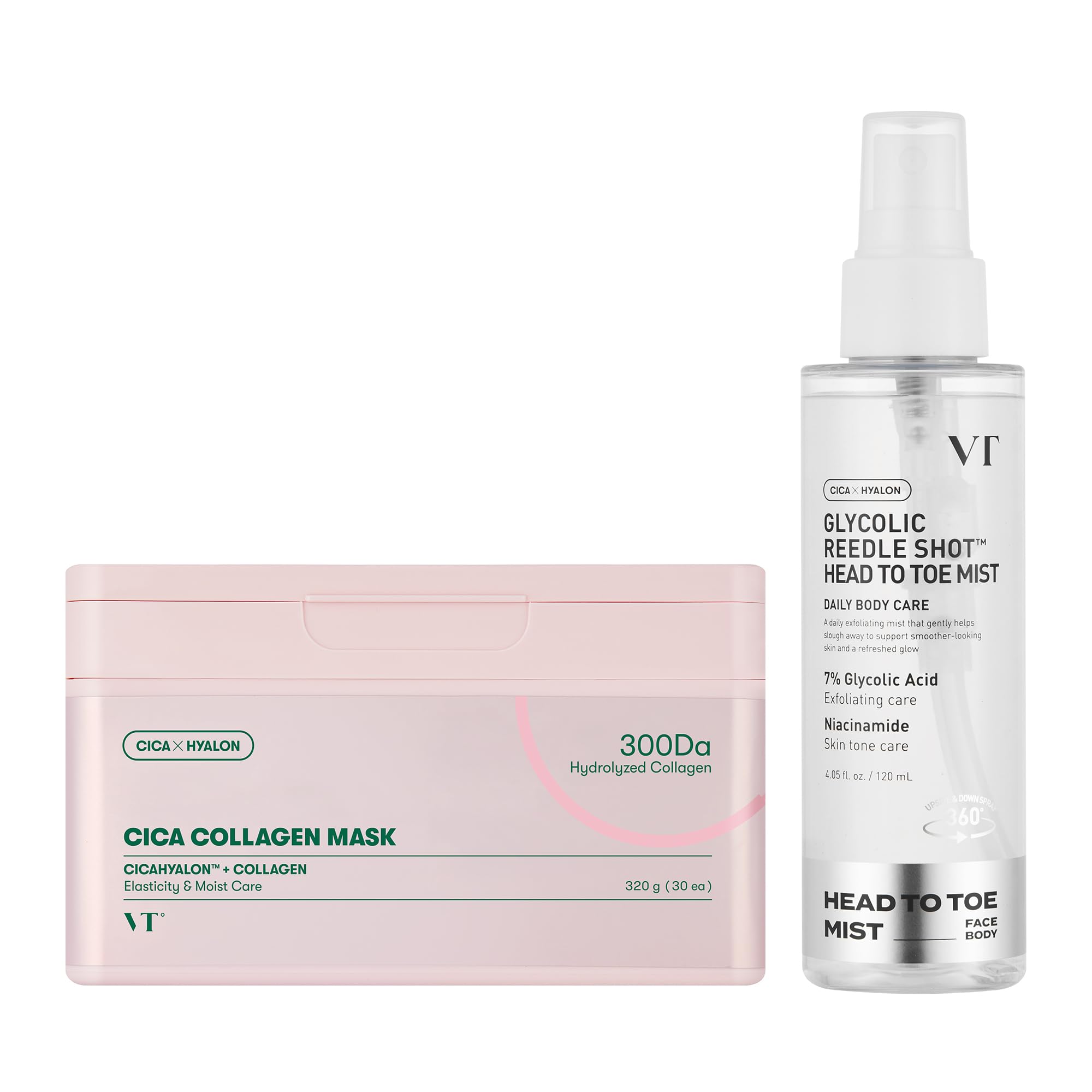 VT COSMETICS Bundle CICA Collagen Daily Mask 30 Sheets &amp; 7% - VT COSMETICS