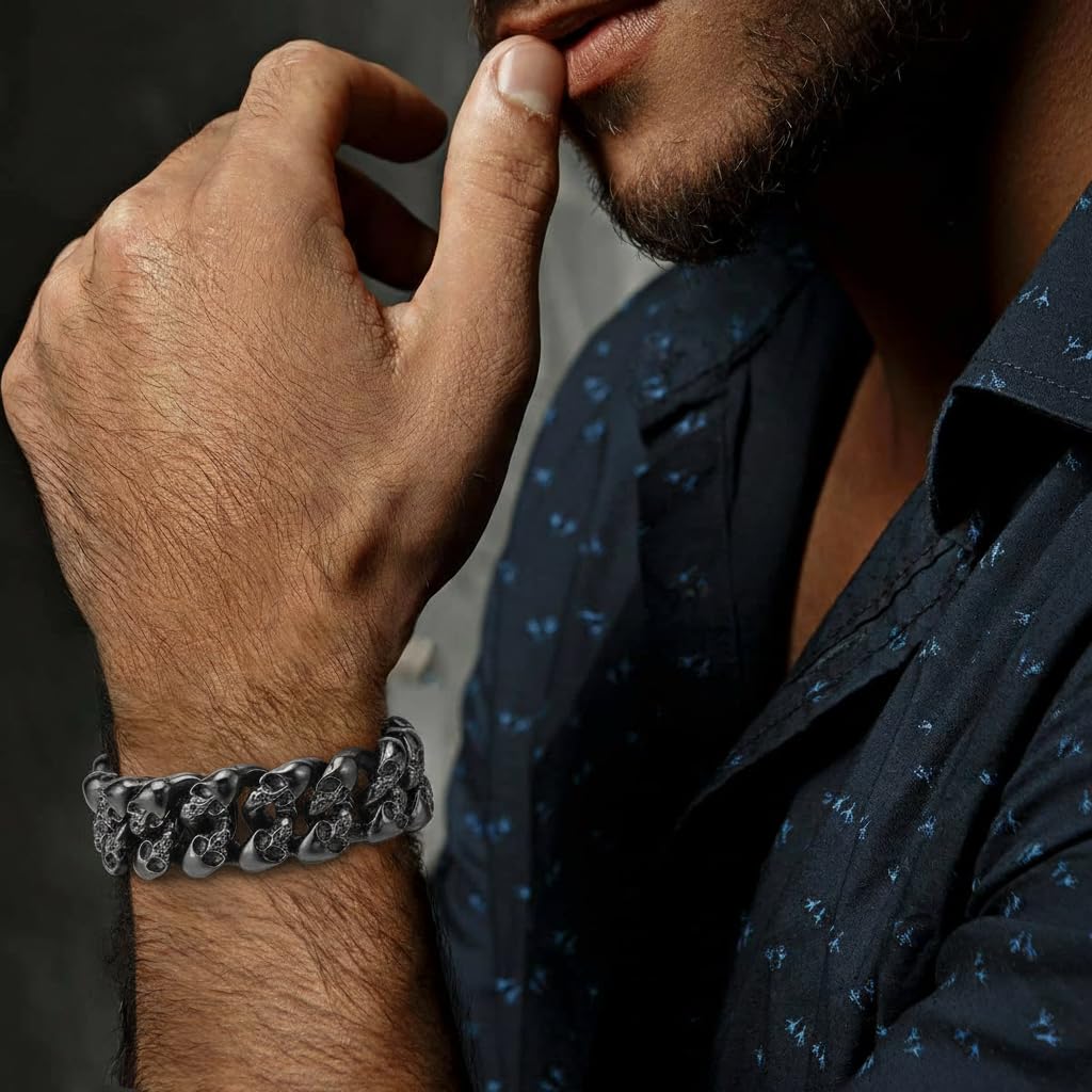 COOLSTEELANDBEYOND Mens Steel Vintage Twisted Braided Link - COOLSTEELANDBEYOND Official Imagery - 3