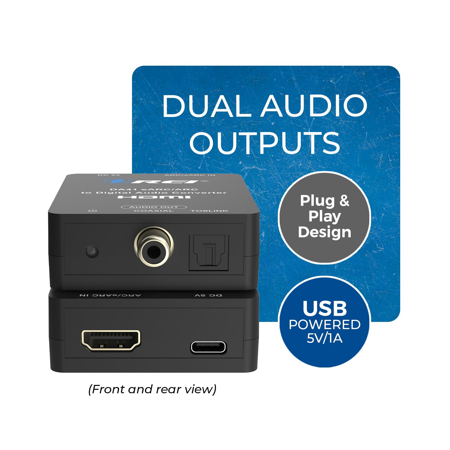 OREI eARC/ARC to Digital Audio Converter Extractor PCM2.0 Dolby5. by OREI - Angle View 2