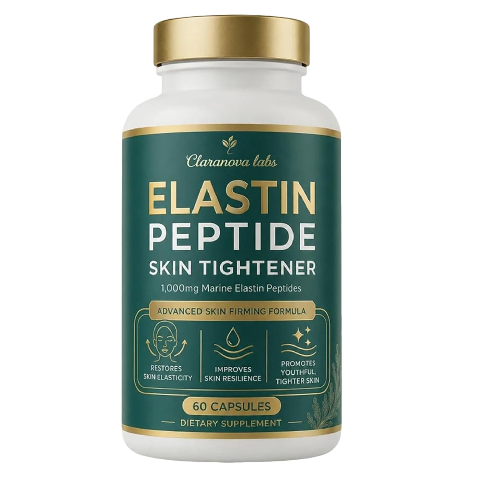 Elastin Peptides Skin Tightening Formula 60 Capsules - Claranova Labs Official Imagery - 1