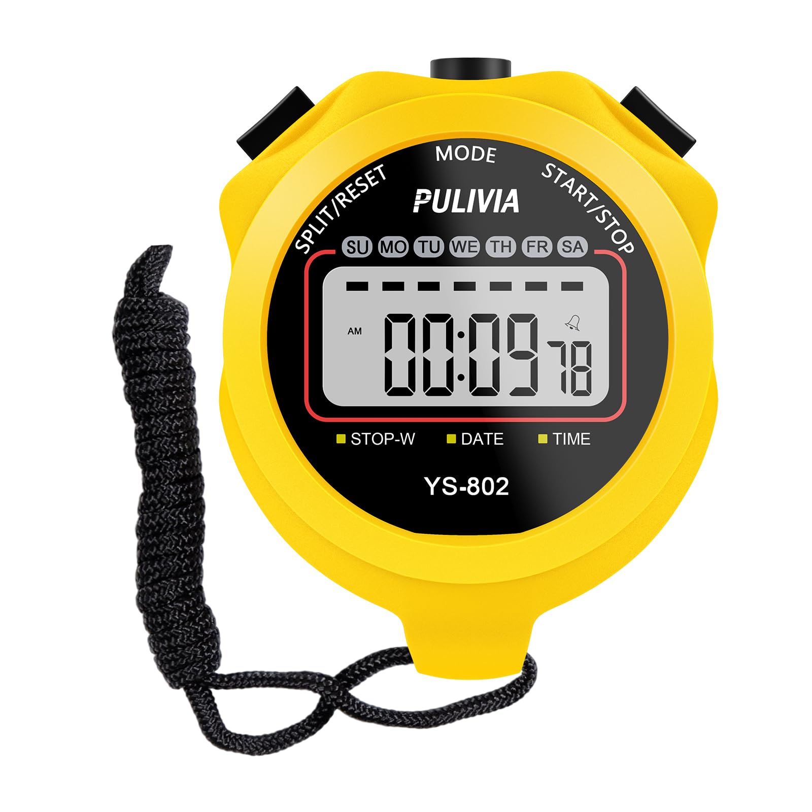 PULIVIA Stopwatch Timer, Digital Stop-Watch for Sports, Yellow - View 1