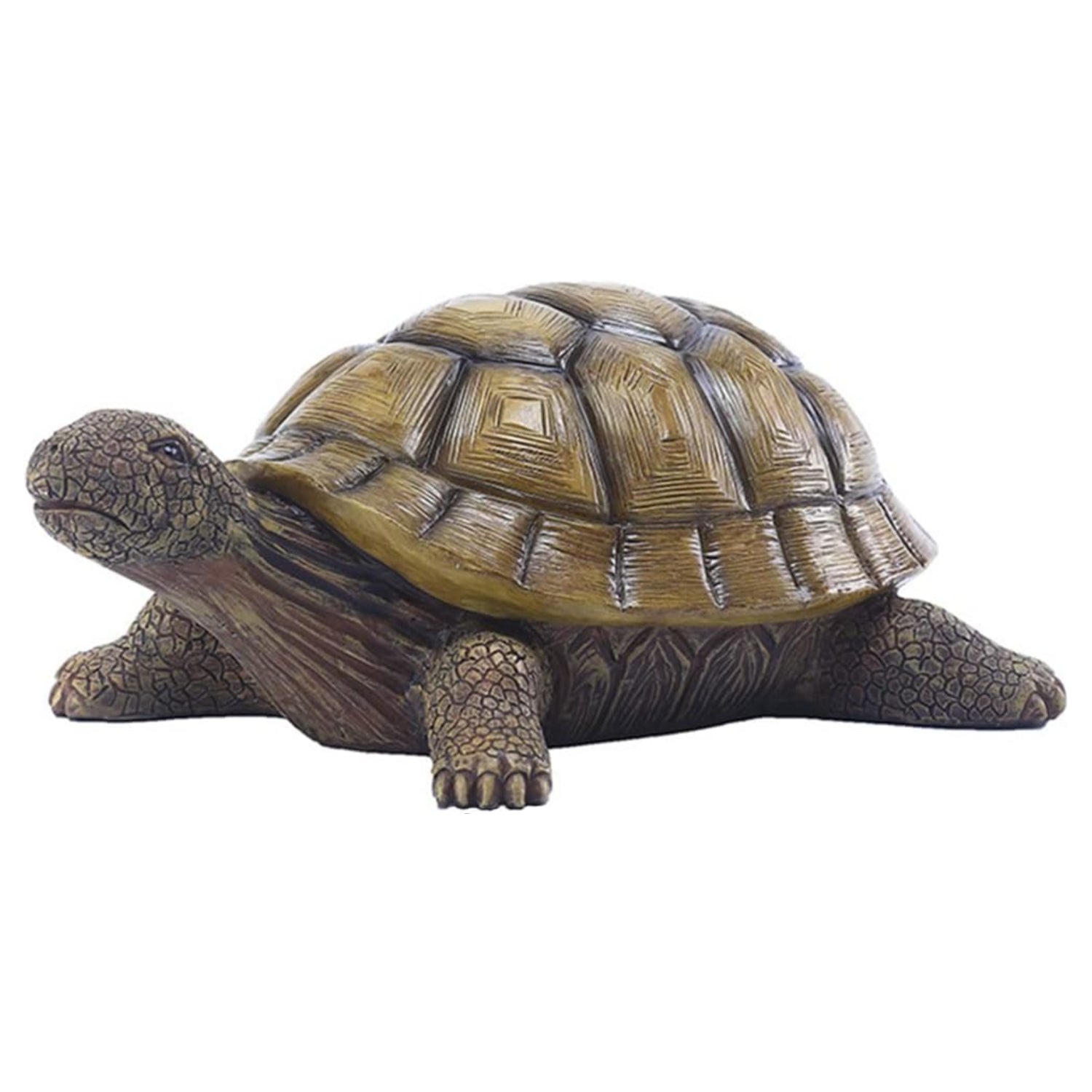 Jumiz turtle garden statue for outdoor yard, patio, pond, or lawn decoration, indoor tortoise sculpture with detailed shell and realistic features.