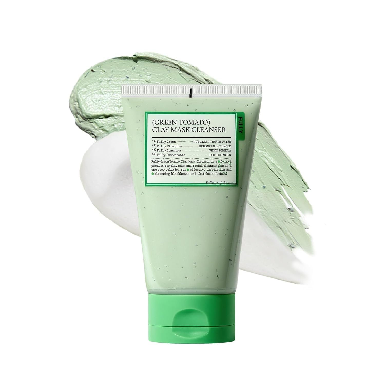 FULLY Green Tomato Pore Clay Mask Cleanser for Deep Cleansing, 4.05 fl oz - FULLY Official Product View 2