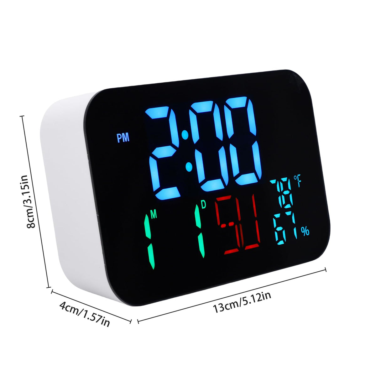 Smart Clock Real Time Time Date Weekday Display Large LED - ZAICOLER Official Imagery - 3