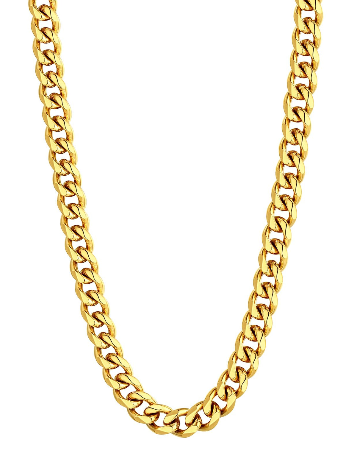 U7 Cuban Link Chain Necklace for Men Stainless Steel Curb - U7 Official Imagery - 1