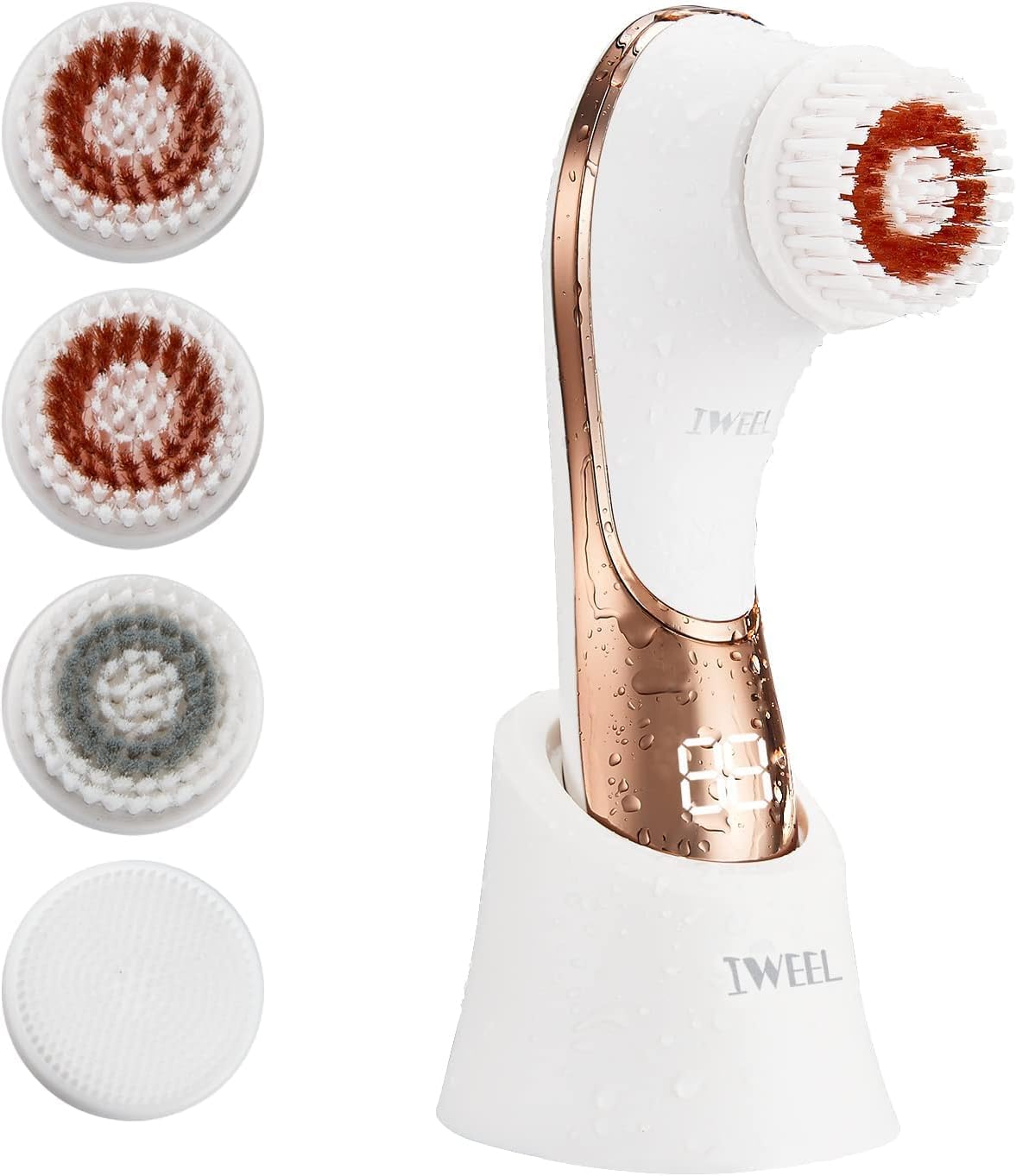 Facial Cleansing Brush Electric Face Scrubber with 4 Brush - IWEEL Official Imagery - 2