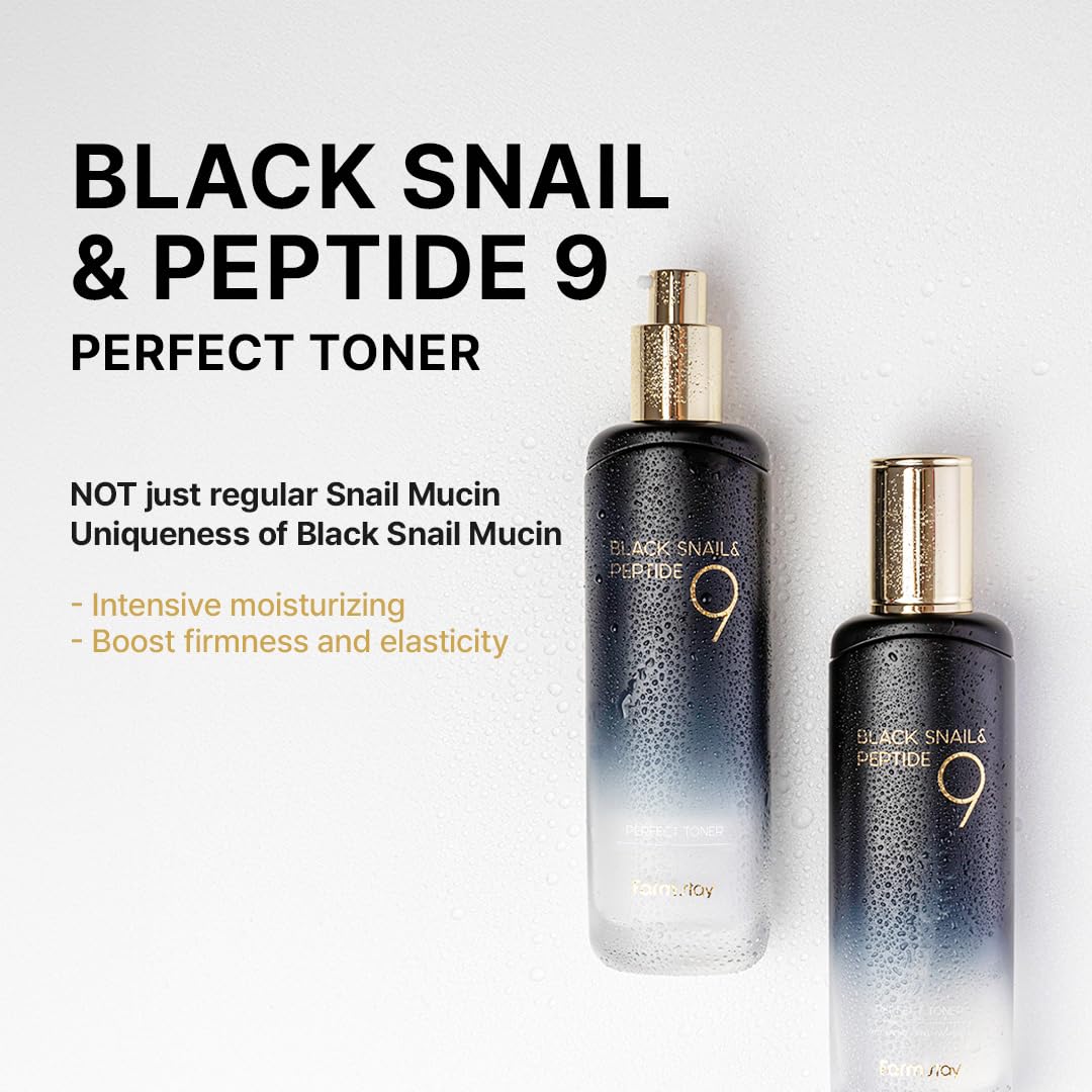 Farmstay Black Snail Peptide 9 Perfect Toner Snail Mucin - FARMSTAY Official Imagery - 3