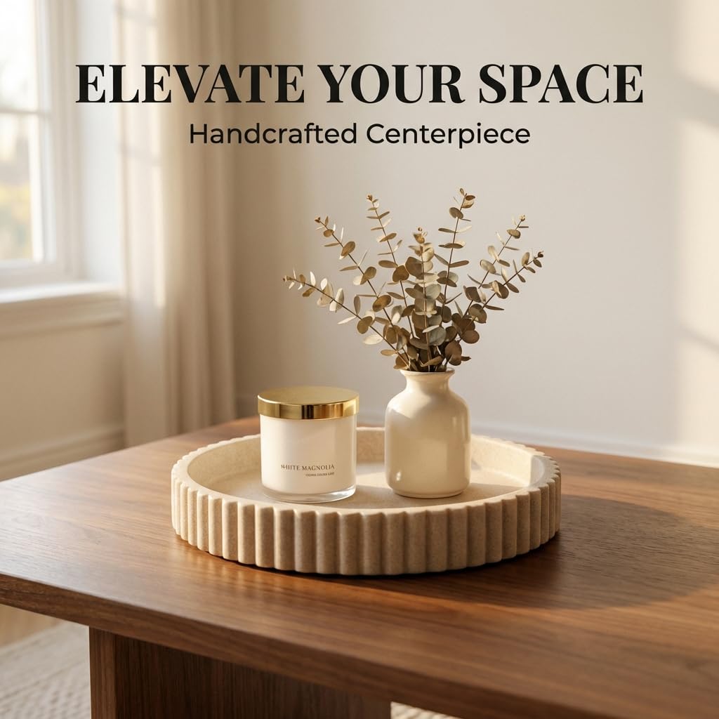 Round Decorative Tray Coffee Table Tray - OAKOA Official Imagery - 7