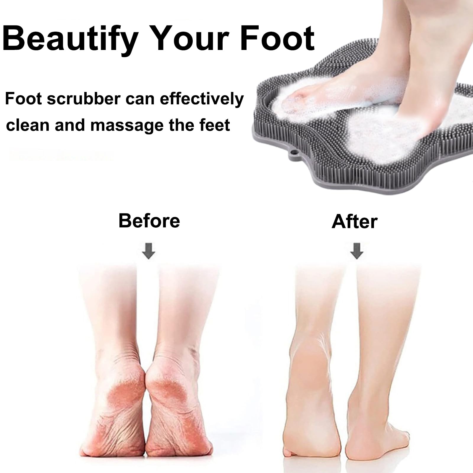 Easkite Shower Foot Scrubber Mat with Suction Cups