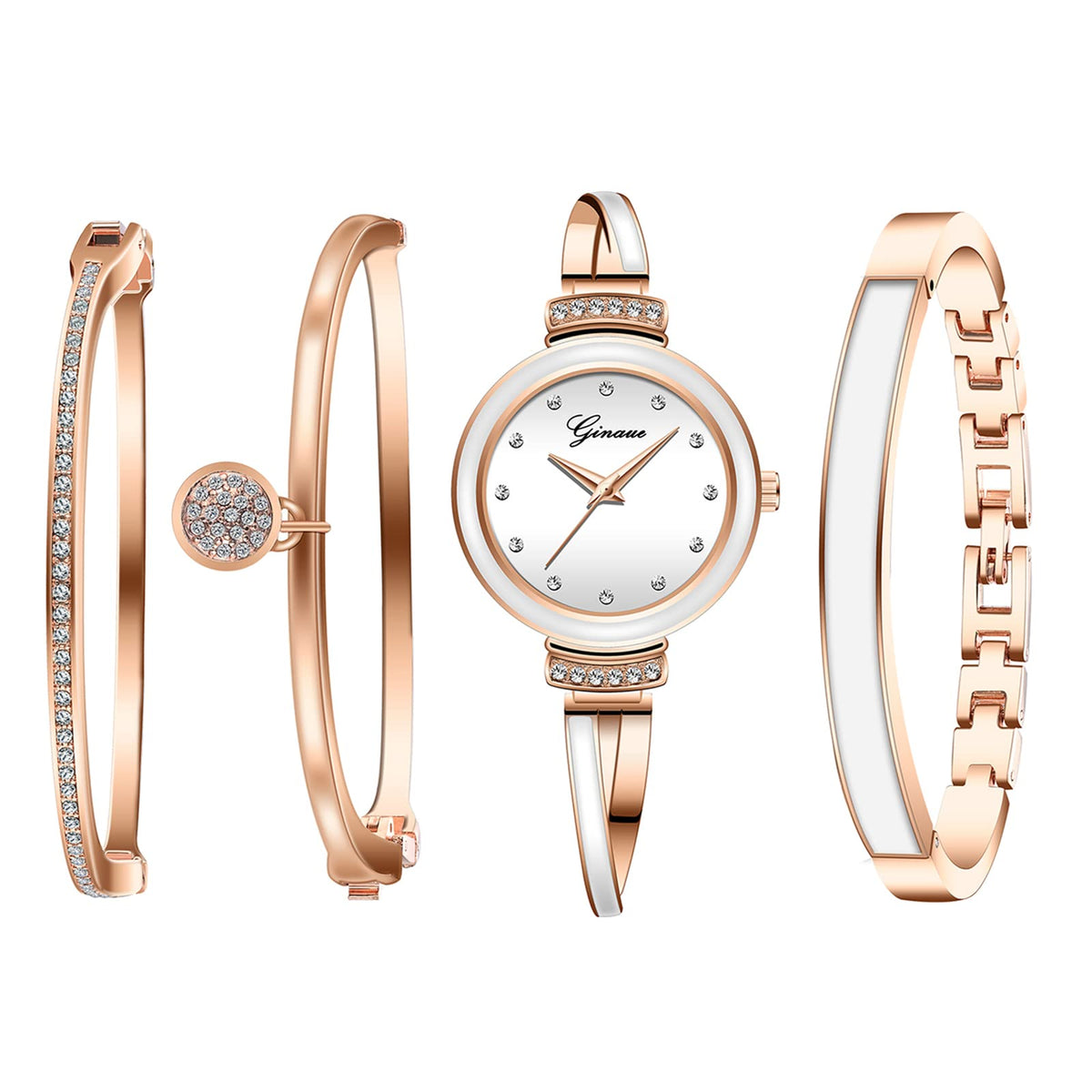 Avaner Bangle Watch and Bracelet Set 4 Pcs Wrist Watch - Avaner Official Imagery - 7