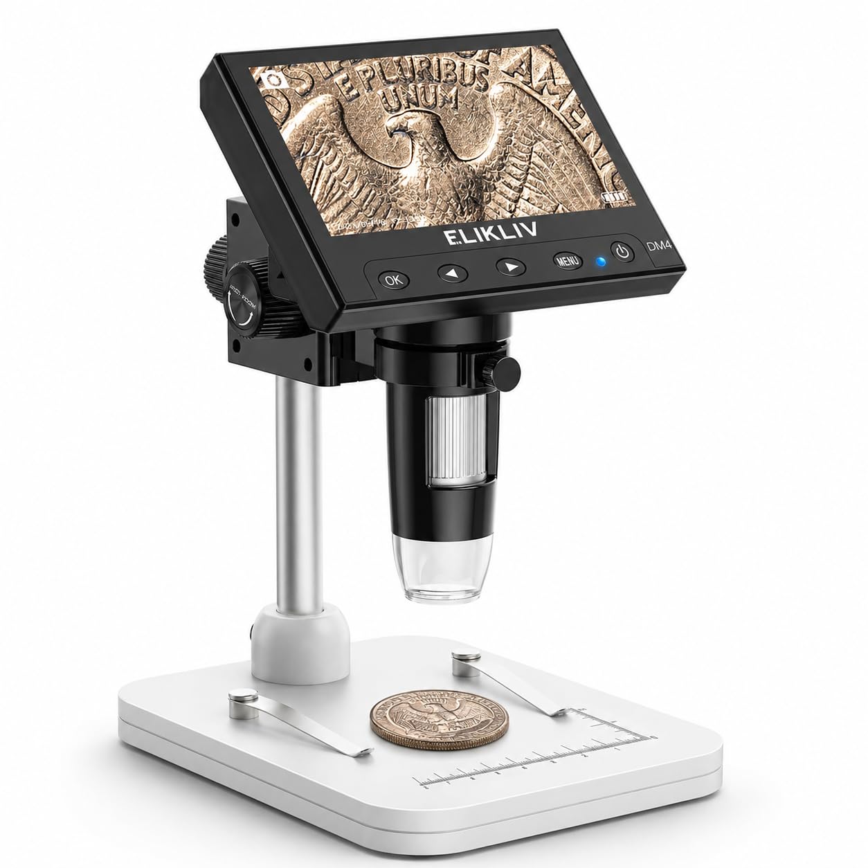 Elikliv Microscope, LCD Digital Coin Microscope 1000x, Coin Magni by Elikliv - Angle View 1