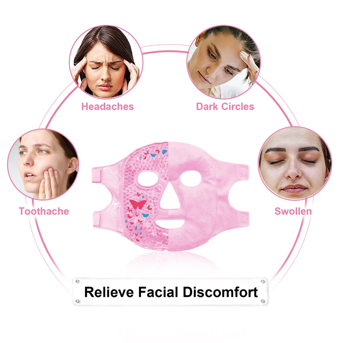Cold Face Eye Masks Ice Face Mask Hot Cold Compress 2PCS - CONBELLA Official Imagery - 3
