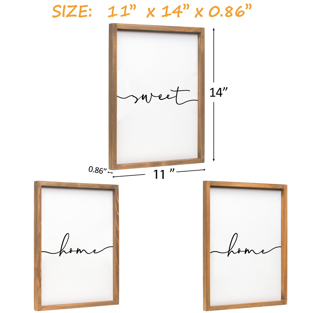Set of 3 Framed Farmhouse Home Sweet Home Sign Above Bed - Heiple Official Imagery - 3