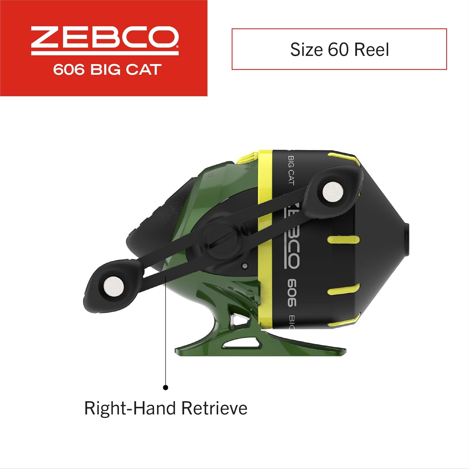 Zebco 606 Big Cat spincast reel and 7-foot 2-piece telescopic fishing rod combo, black and silver, ready for freshwater fishing.