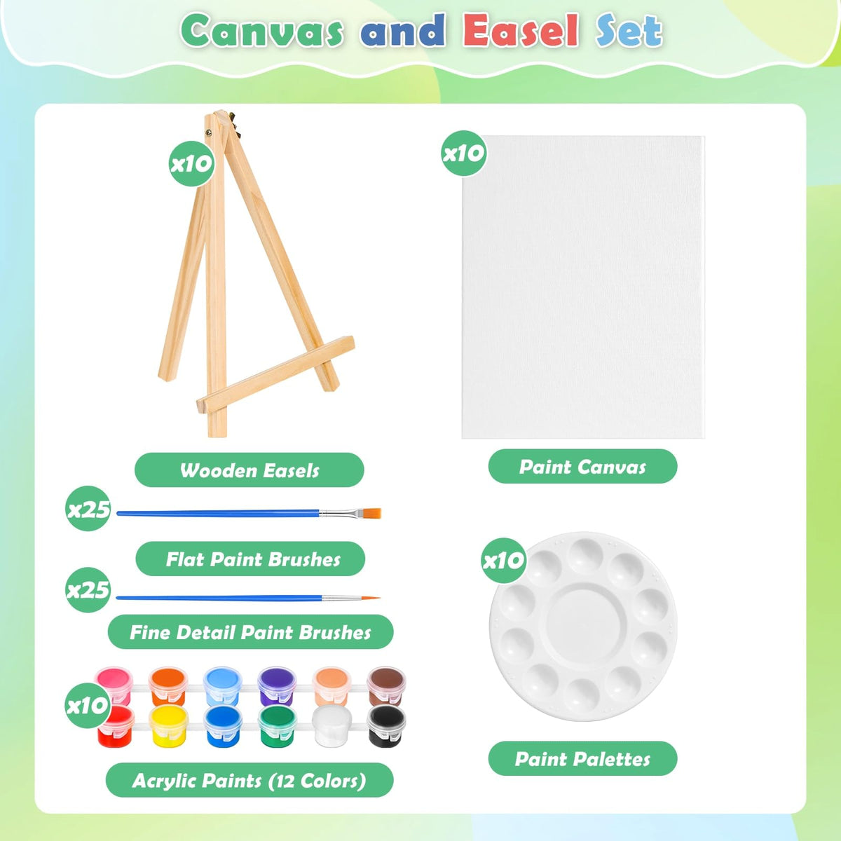 Evatage 10 Pack Sip and Paint Kit for Adults 8x10 Inch - Evatage Official Imagery - 7
