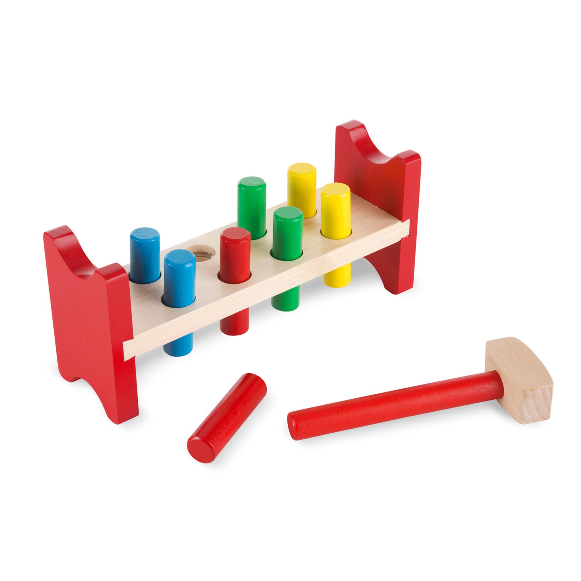 Melissa &amp; Doug Deluxe Wooden Pound-A-Peg Toy with Hammer - 4.6               4.6 out of 5 stars