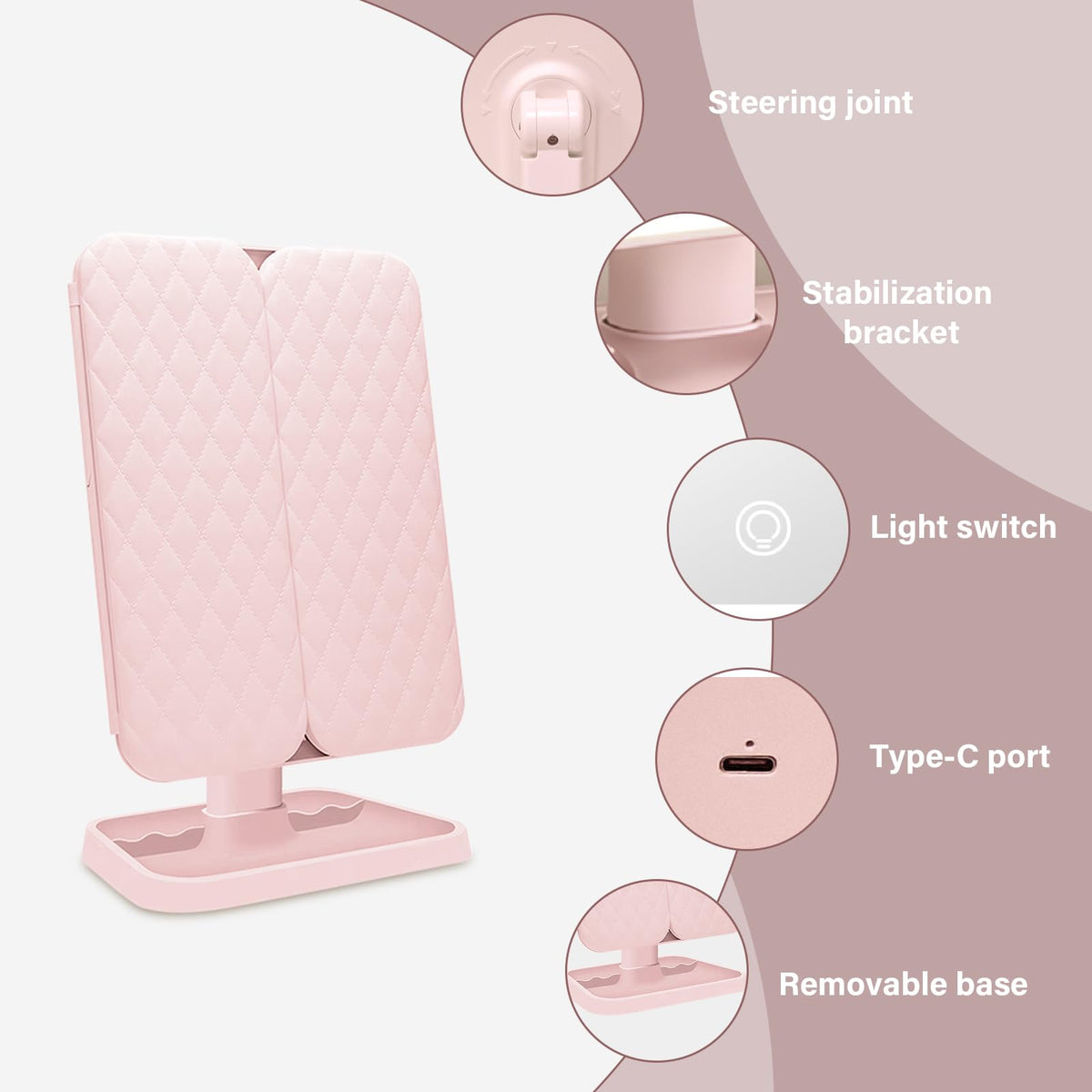 Makeup Mirror with Lights 1X 2X 3X Magnification - Jesmaikor Official Imagery - 7