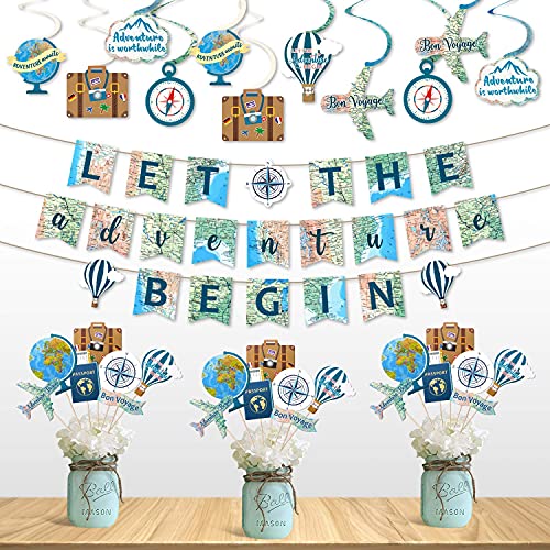 Yaaaaasss! 52pcs Travel Themed Party Decorations Let the - Product Imagery