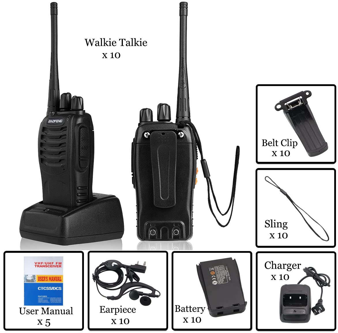 Baofeng Walkie Talkies Two-Way Radios bf-888s for Adults Long Ran by BAOFENG - Angle View 7