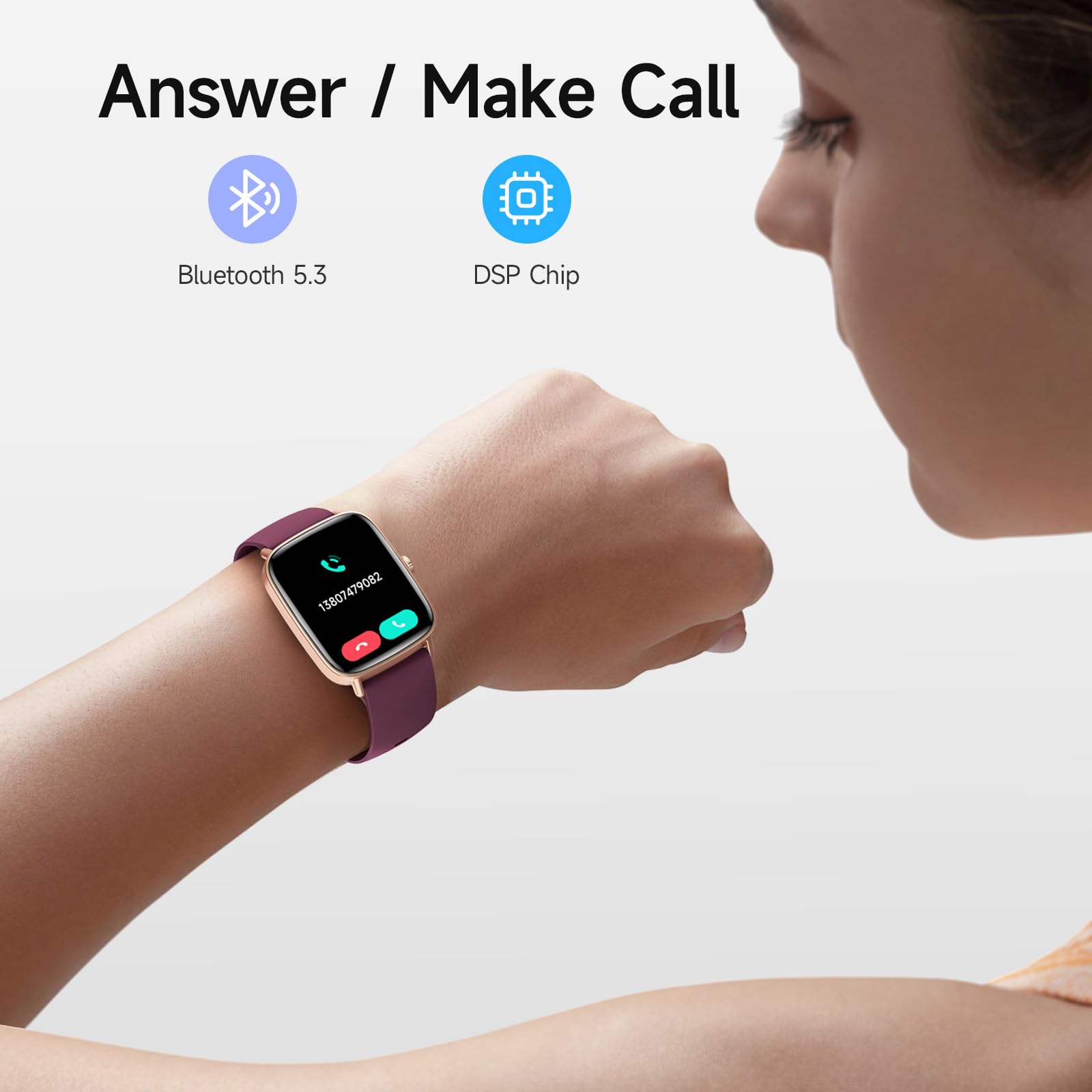 aeac Smart Watch for Women, 1.85" HD Smartwatch Compatible iPhone/Sams - View 7