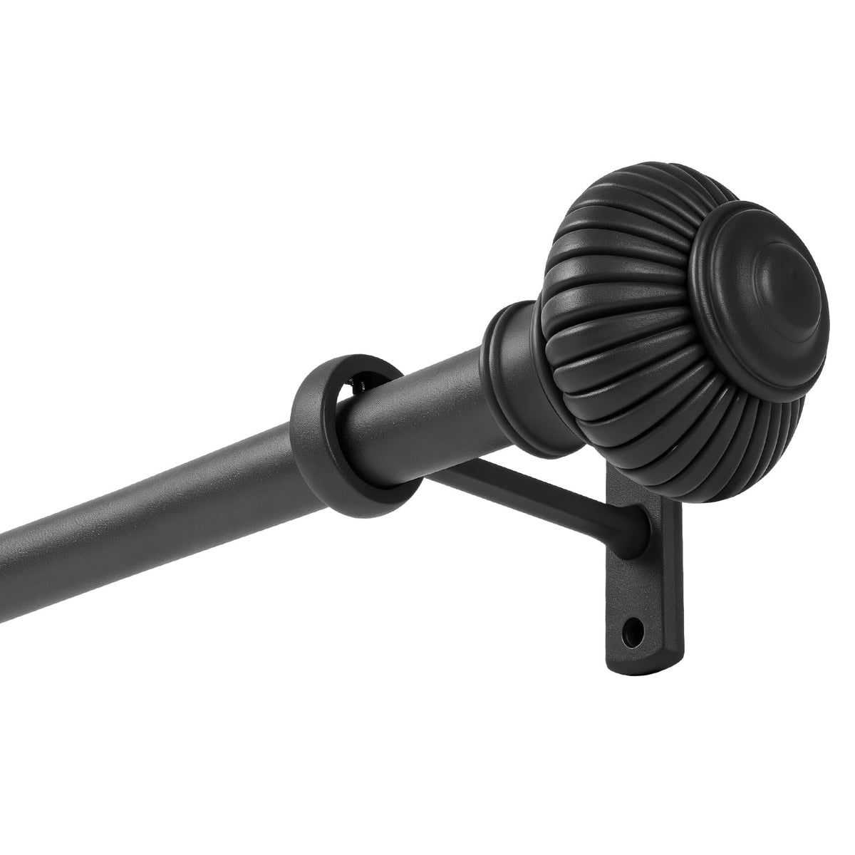 1 Inch Diameter Adjustable Splicing Black Curtain Rods with - DOJUWIN Official Imagery - 1