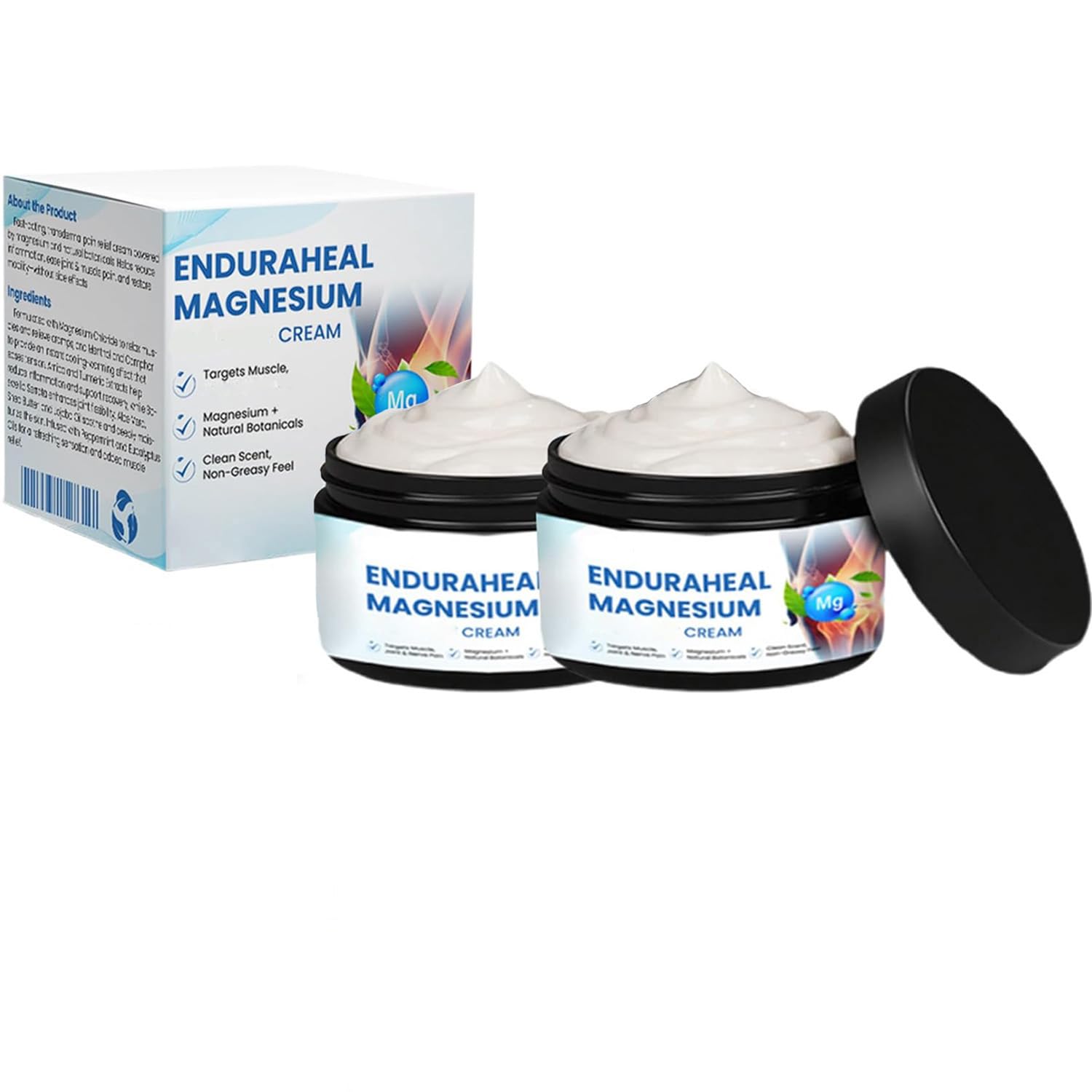 iYanoc EnduraHeal Magnesium Cream 2-pack, 50g each, a skin moisturizer for joint relief with magnesium for soothing skin.
