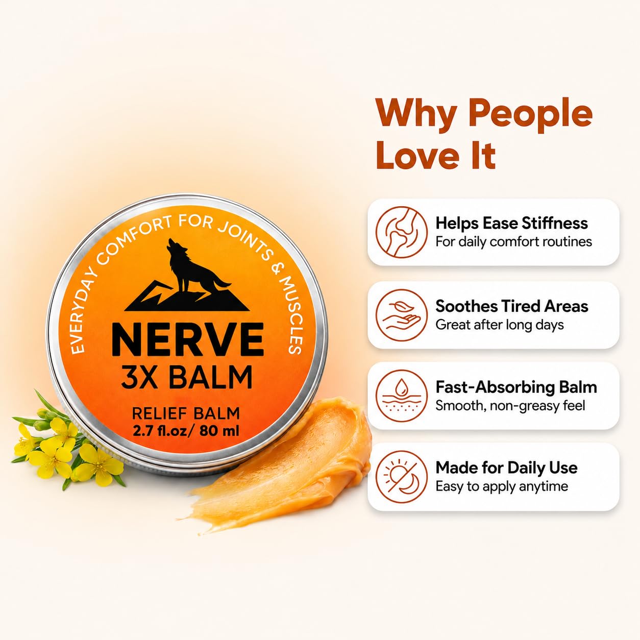 Minnah Nerve 3X Balm – Joint & Muscle Comfort Balm 2.7 fl oz