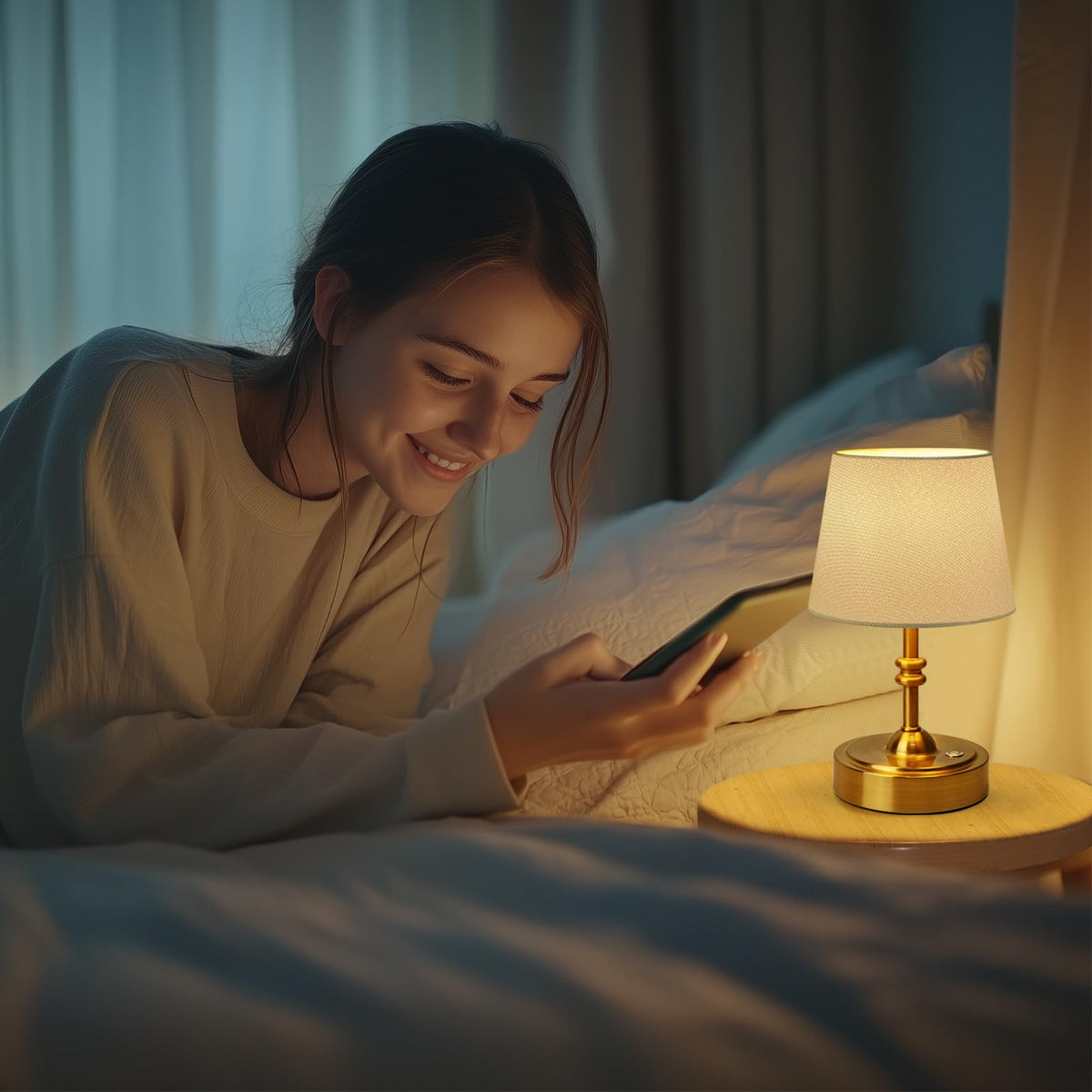 ONEWISH Small Cordless Lamp Dimmable Battery Operated Table - ONEWISH Official Imagery - 5