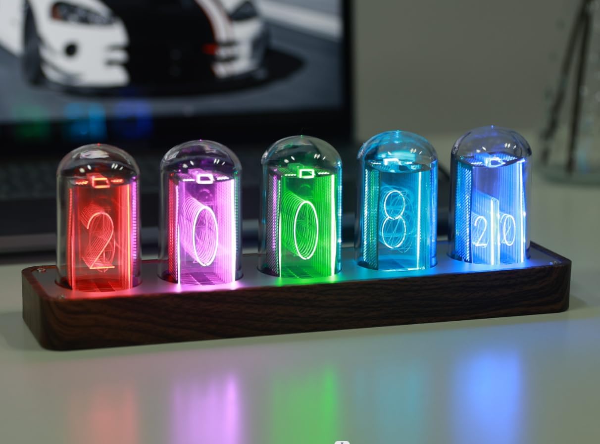 ClocTeck Nixie Tube Clock with Wi-Fi SYNC, Alarm & Timer, 12/24H by ClocTeck - Angle View 6
