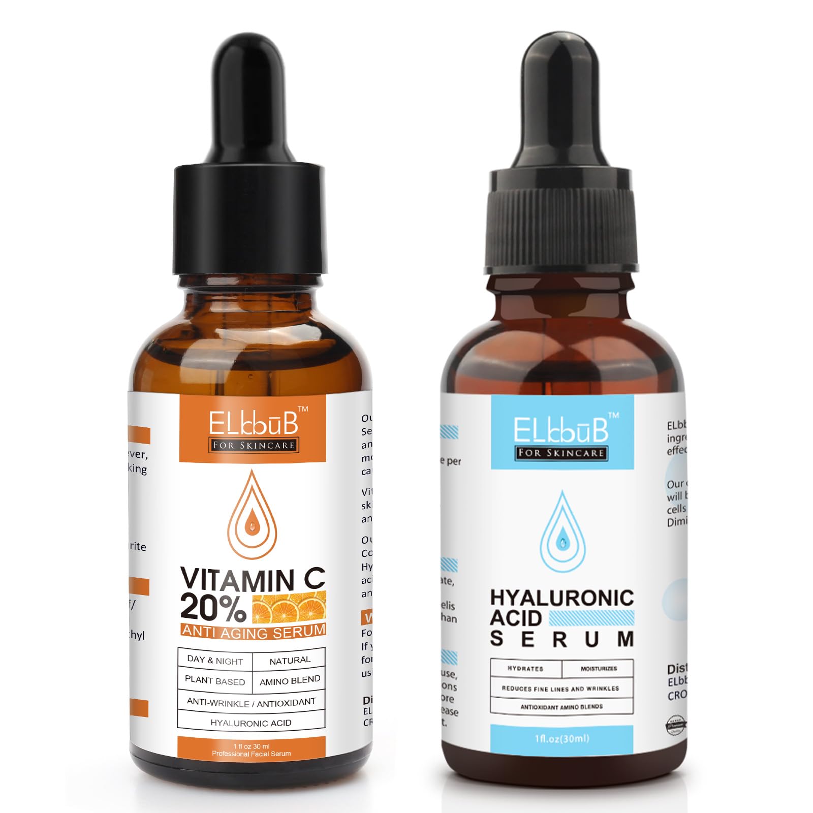 ELBBUB Anti Aging Vitamin C Serum Hyaluronic Acid Serum Set - with Hyaluronic - ELBBUB Official Product View 2