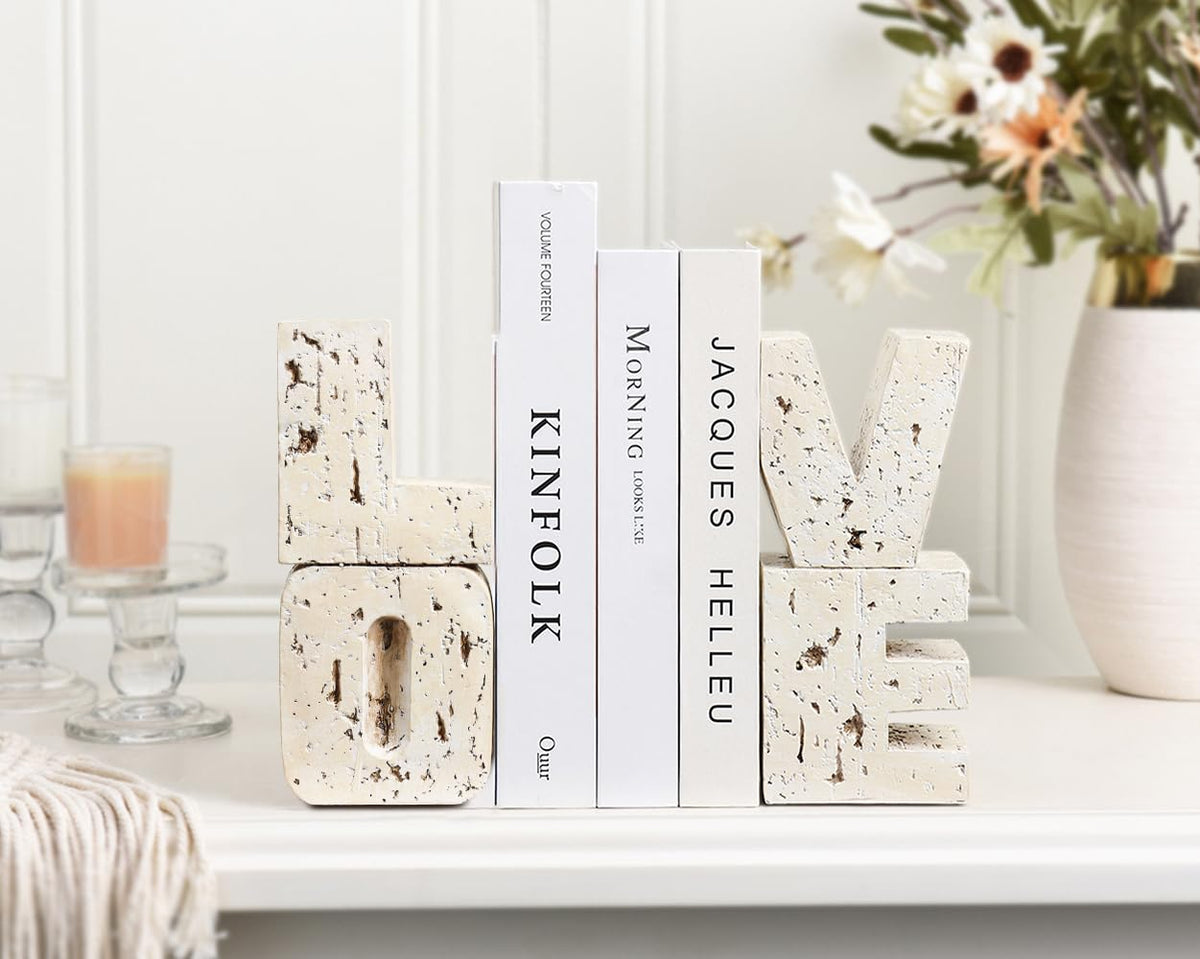 Book Ends Decorative with Love Design Small Farmhouse Heavy - Kakizzy Official Imagery - 7