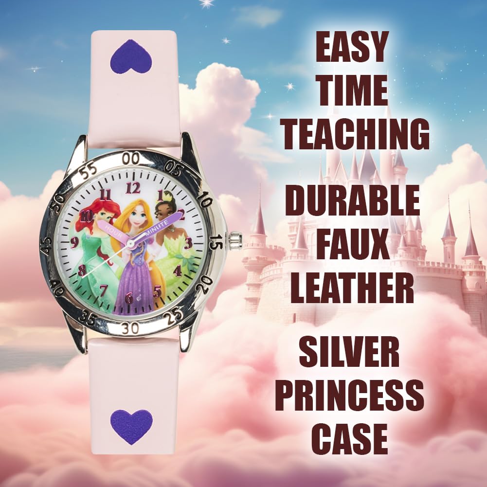 Disney Princess Time Teacher Watch for Kids – Easy Analog Time Learnin - View 3