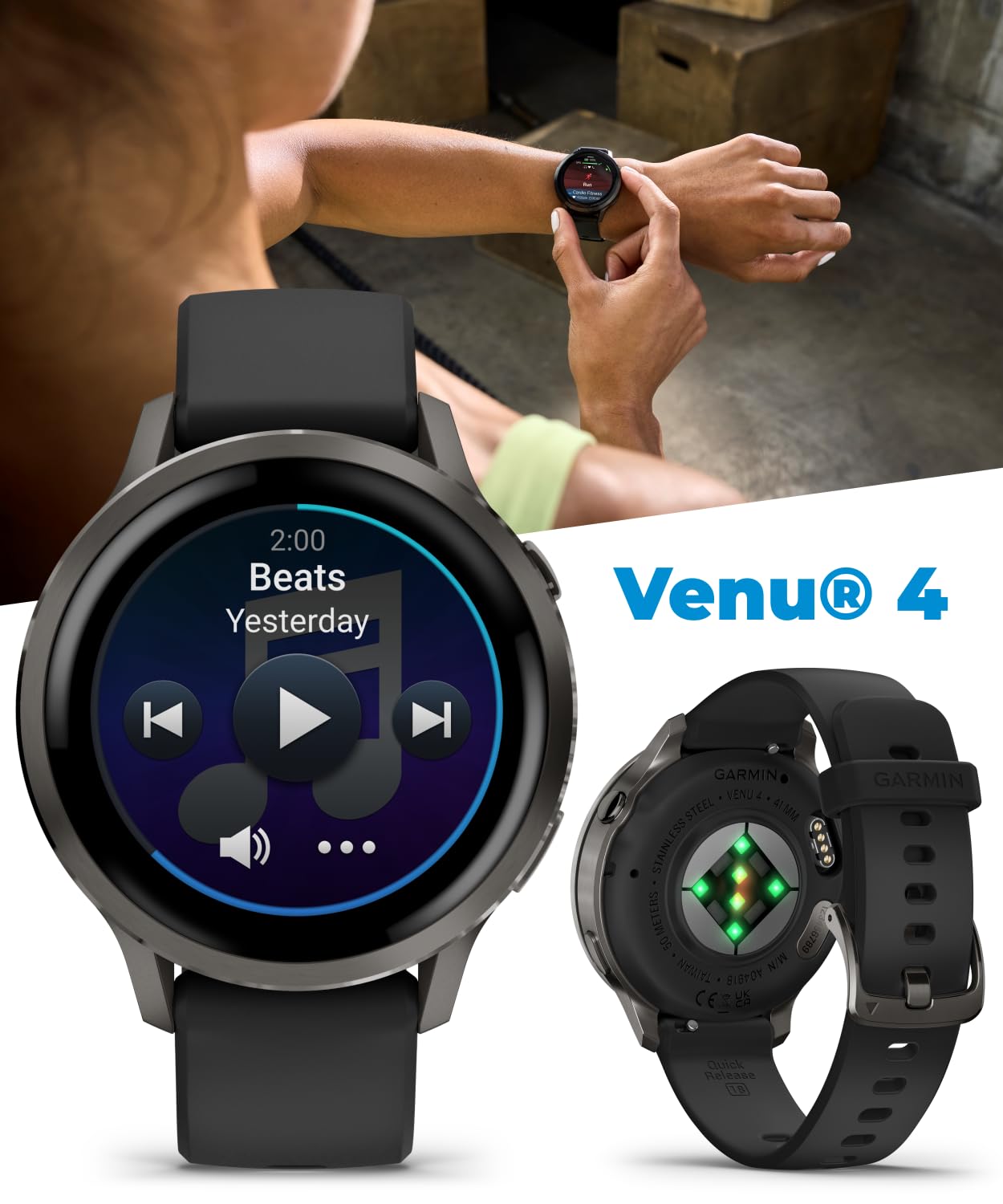 Garmin Venu 4 41mm AMOLED Advanced Health & Fitness GPS Smartwatch, Br - View 4